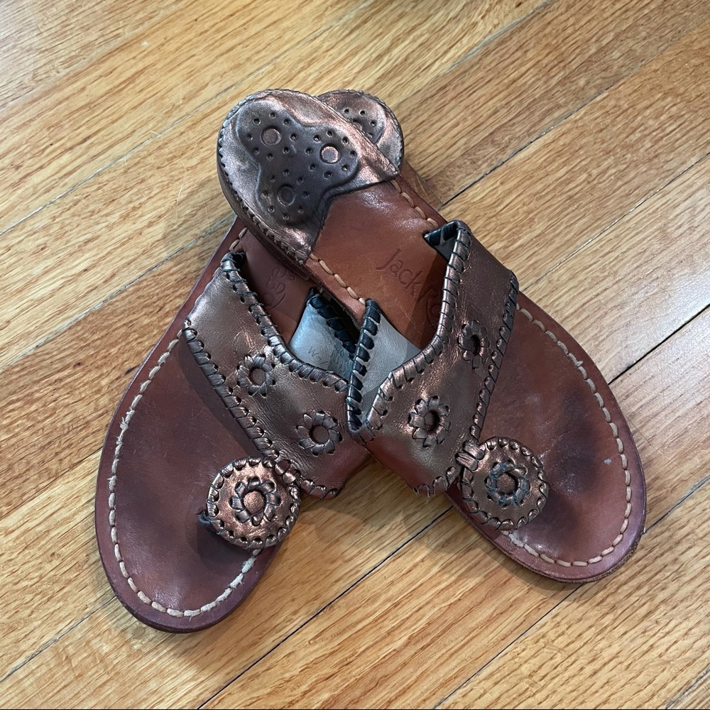Jack Rogers Flat Sandal in Metallic Bronze